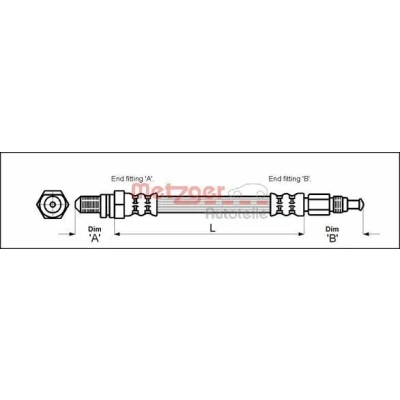 Imagem de METZGER 4114804 Mangueira de Travão 478 M10 x 1 FORD: KA Hatchback