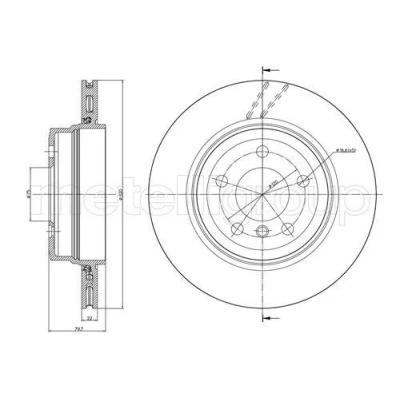 Imagem de METELLI Disco de travão BMW: X3 320,0mm 22,0mm 5 75,0mm ventilado pintado 23 0813C 34213332217 Discos