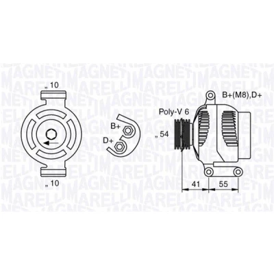 Imagem de MAGNETI MARELLI 063377028010 Alternador 12V 120A FIAT: Punto Evo Hatchback, 500 Doblo II Van / Carrinha, ALFA ROMEO: MiTo