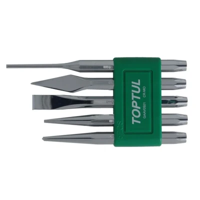 Imagem de TOPTUL GAAV0501 Kit de punções contrapino 5 Aço cromo molibdénio 12х9,5х130, 2х9,5х120, 3х9,5х120, 4х9.5х150, 5х9,5х130