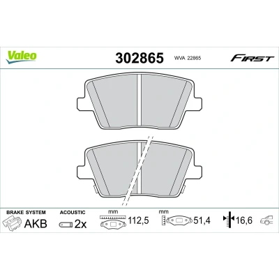 Imagem de VALEO 302865 Jogo de pastilhas para travão disco Eixo traseiro incl. contacto aviso desgaste sem parafusos, com chapa anti ruído
