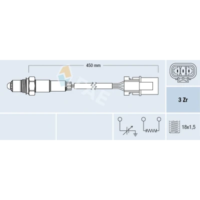 Imagem de FAE 77122 Sonda lambda com aquecimento NISSAN: MICRA 2, SUNNY 3, 3
