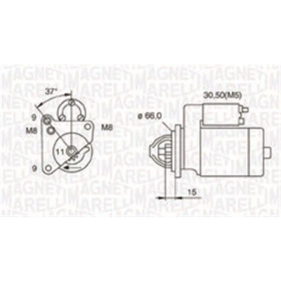 Imagem de MAGNETI MARELLI 063721260010 Motor de arranque 12 1,3 11 PEUGEOT: 307 Hatchback, 206 Partner I Van, CITROËN: C3 C4 Hatchback