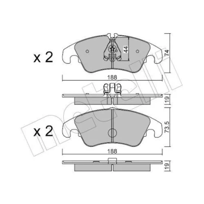 Imagem de METELLI 22 0775 0 Jogo de pastilhas para travão disco preparado indicador aviso desgaste AUDI: A4 B8 Avant, A5 Coupe, Sportback