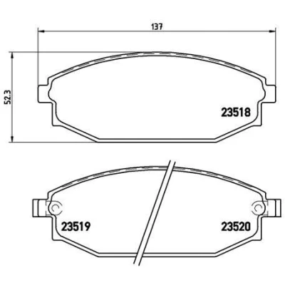 Imagem de BREMBO P 54 027 Jogo de pastilhas para travão disco com avisador sonoro desgaste sem acessórios HYUNDAI: GALLOPER 2, 1