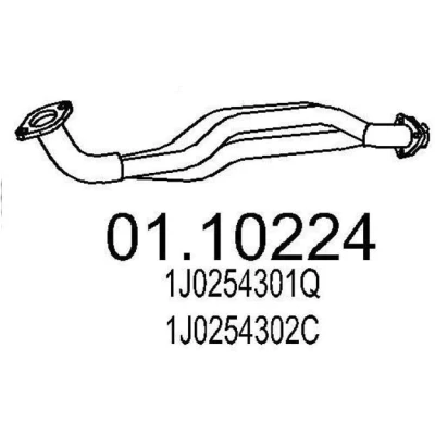 Imagem de MTS 01.10224 Tubo de escape 730mm à frente para a panela central VOLKSWAGEN: Golf 4