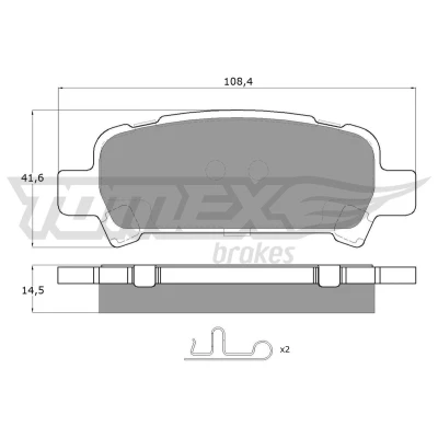 Imagem de TOMEX brakes TX 15 46 Jogo de pastilhas para travão disco Eixo traseiro com avisador sonoro desgaste acessórios SUBARU: Impreza II Sedan
