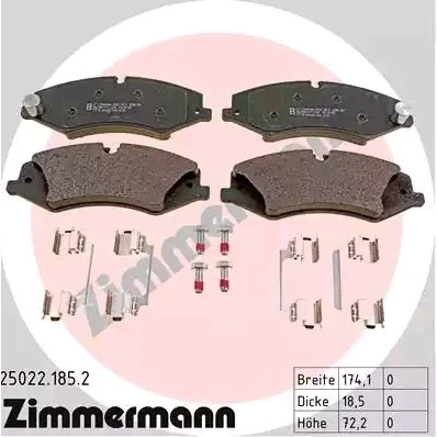 Imagem de ZIMMERMANN 25022.185.2 Jogo de pastilhas para travão disco LAND ROVER: Range Rover Sport, Discovery 4