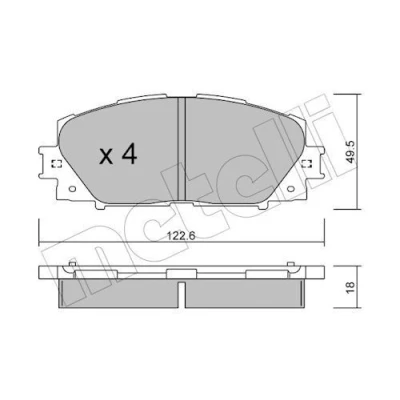 Imagem de METELLI 22 0745 0 Jogo de pastilhas para travão disco excl. contacto aviso desgaste TOYOTA: Yaris II Hatchback