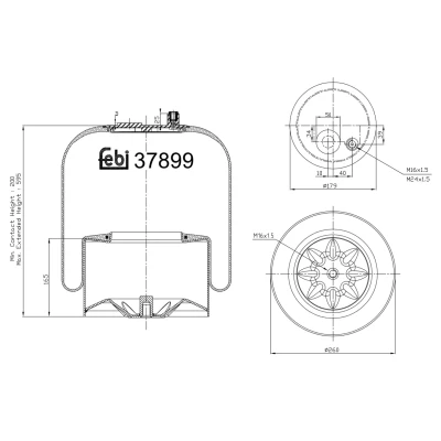 Imagem de FEBI BILSTEIN 37899 Fole, suspensão pneumática