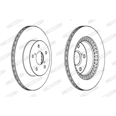 Imagem de FERODO PREMIER DDF1009C Disco de travão 302 18 5 ventilado revestido sem parafusos TOYOTA: RAV4 I SUV, SUV Cabrio