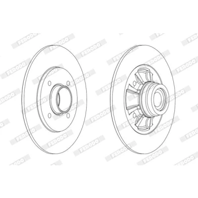 Imagem de FERODO PREMIER DDF1984 1 Disco de travão 238 8 4 cheio com anel sensor do ABS RENAULT: CLIO 2