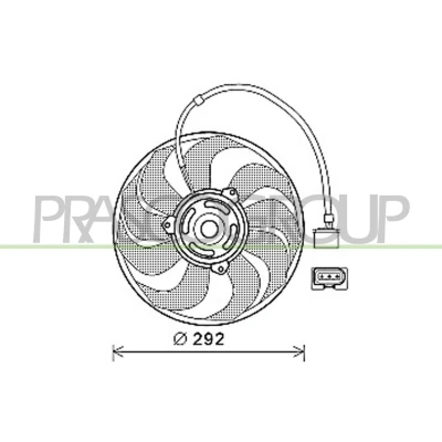 Imagem de PRASCO ST033F005 ventilador de radiador 292 90 sem estrutura do (caixilho) SKODA: Fabia I Hatchback, Sedan