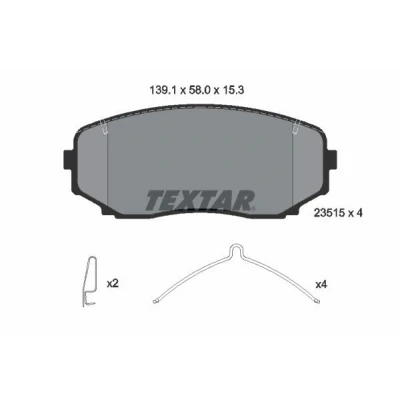 Imagem de TEXTAR 2351505 Jogo de pastilhas para travão disco não preparado indicador aviso desgaste com acessórios MITSUBISHI: OUTLANDER 3