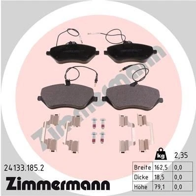 Imagem de ZIMMERMANN 24133.185.2 Jogo de pastilhas para travão disco PEUGEOT: 407 SW, Sedan, 607 CITROËN: C5 III Carrinha, 3, C6 Sedan