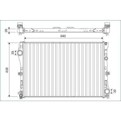 Imagem de VALEO Radiador, arrefecimento do motor Alumínio 438mm 640mm 26mm sem regulador líquido de refrigeração MERCEDES BENZ: Classe E Sedan 701142