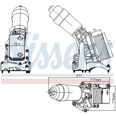 Imagem de NISSENS 91395 Radiador de Óleo com caixa do filtro óleo, juntas