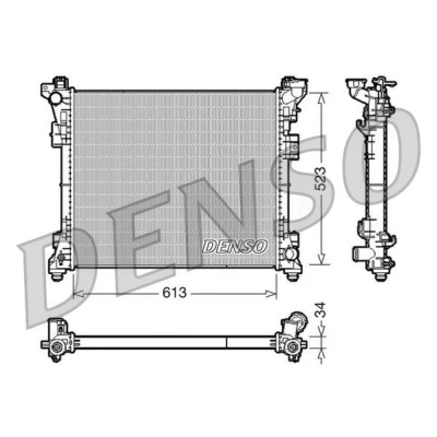 Imagem de DENSO DRM06006 Radiador, arrefecimento do motor Alumínio 613mm 523mm 34mm CHRYSLER: GRAND 5OYAGER 5