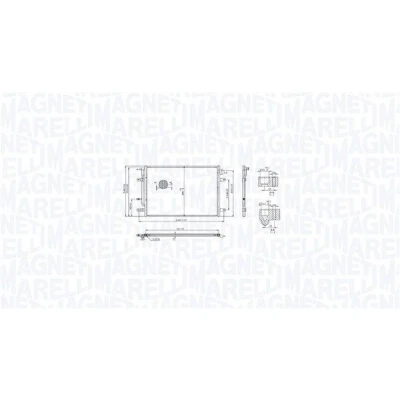 Imagem de MAGNETI MARELLI 350203103400 Condensador sem secador 388mm 591mm 16mm AUDI: A4 B6 Avant, Sedan, SEAT: Exeo ST