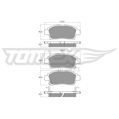 Imagem de TOMEX brakes TX 13 87 Jogo de pastilhas para travão disco Eixo dianteiro com avisador sonoro desgaste TOYOTA: Yaris I Hatchback