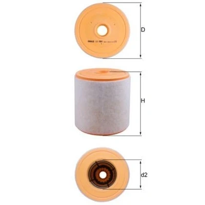 Imagem de MAHLE ORIGINAL LX 4961 Filtro de ar 177 172 Cartucho filtrante