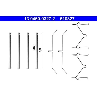 Imagem de ATE 13.0460 0327.2 Kit de acessórios, pastilhas travão TOYOTA: Land Cruiser Prado 70 SUV, 40 Pick up