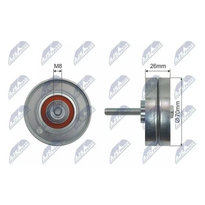Imagem de NTY RNK MZ 014 Polia de desvio/de guia, correia trapezoidal 70mm