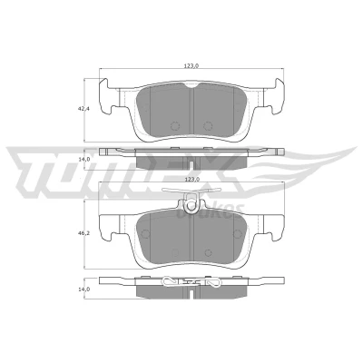 Imagem de TOMEX brakes Jogo de pastilhas para travão disco Eixo traseiro não preparado indicador aviso desgaste TX 17 021 PEUGEOT: 308 SW 2
