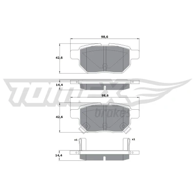 Imagem de TOMEX brakes TX 15 01 Jogo de pastilhas para travão disco Eixo traseiro com avisador sonoro desgaste TOYOTA: Auris Hatchback
