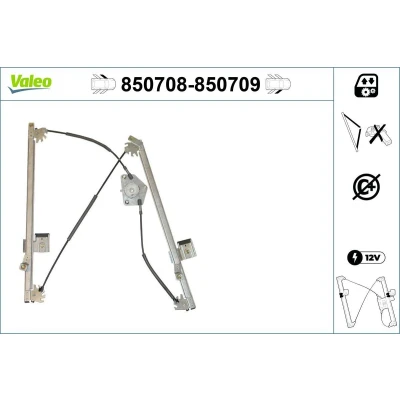 Imagem de Valeo Elevador de vidro à frente, lado esquerdo elétrico sem motor função conforto 850708 CITROËN: C8, PEUGEOT: 807