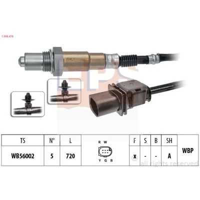 Imagem de EPS 1.998.478 Sonda Lambda com material de fixação aquecimento, plana, banda larga, Rosca pré lubrificada