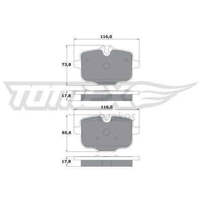 Imagem de TOMEX brakes TX 17 36 Jogo de pastilhas para travão disco Eixo traseiro preparado indicador aviso desgaste BMW: X4, 5 Touring, Sedan