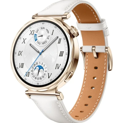 Imagem de Huawei Watch GT 5 41mm Dourado (Bracelete Em Pele Branca)