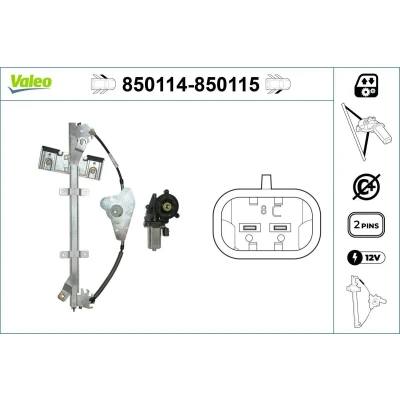 Imagem de Valeo Elevador de vidro à frente, lado esquerdo elétrico com motor sem função conforto 850114