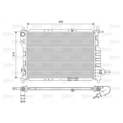 Imagem de VALEO 701598 Radiador, arrefecimento do motor Alumínio 318 458 16 sem regulador líquido de refrigeração Aletas soldadas