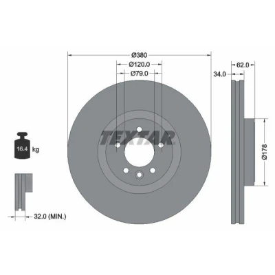 Imagem de TEXTAR 92316405 Disco de travão LAND ROVER: Range Rover Sport, 4