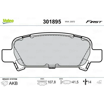 Imagem de VALEO 301895 Jogo de pastilhas para travão disco FIRST Eixo traseiro excl. contacto aviso desgaste sem chapa anti ruído