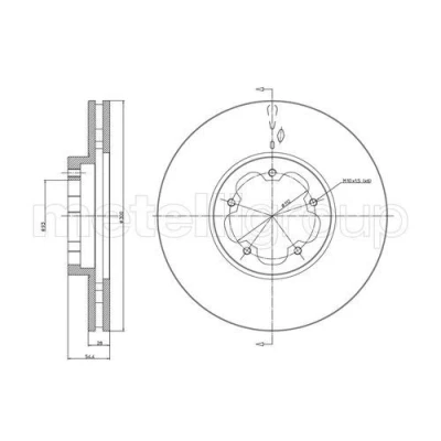 Imagem de METELLI Disco de travão FORD: Transit Mk6 Van, Minibus 300,0mm 28,0mm 5 93,0mm ventilado 23 0899 1371393,1503287,6C111125AA,6C111125AB
