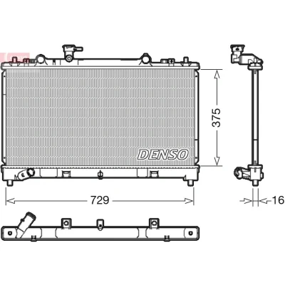 Imagem de DENSO DRM44038 Radiador, arrefecimento do motor 375 753 16 MAZDA: 6 Sedan