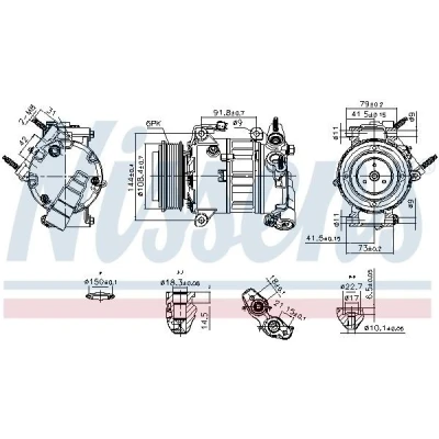 Imagem de NISSENS 890589 Compressor 7VS19EC 12 PAG 46 YF R 134a