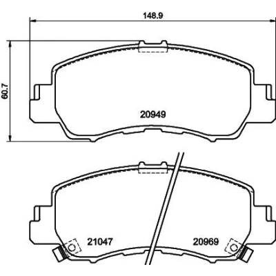 Imagem de HELLA 8DB 355 040 521 Jogo de pastilhas para travão disco com avisador sonoro desgaste MITSUBISHI: Eclipse Cross