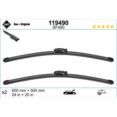 Imagem de Escova do limpa vidros Swf 119490 à frente plana BMW: X2