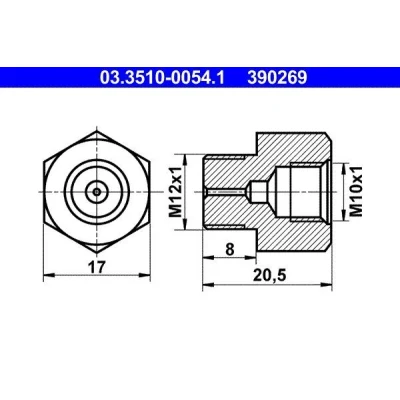 Imagem de ATE 03.3510 0054.1 Adaptador, tubo do travão