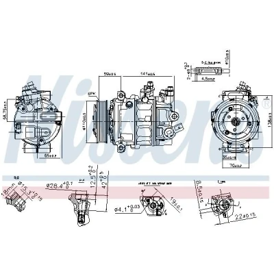 Imagem de NISSENS 890754 Compressor PXE16 12 PAG 46 R 134a VOLKSWAGEN: Sharan II, SEAT: Alhambra II