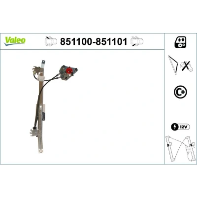 Imagem de Valeo Elevador de vidro traseira esquerda elétrico sem motor com função conforto 851100 SEAT: Altea XL,