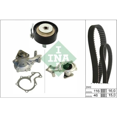 Imagem de INA 530 0745 30 bomba de Água + Kit Correia Distribuição com água FORD: FOCUS 3, 3 Turnier, FIESTA 6 Van