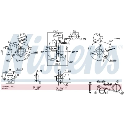 Imagem de NISSENS 93731 Turbocompressor NISSAN: NP300 Navara Pick up (D40) 2.5 dCi 4WD, 2005
