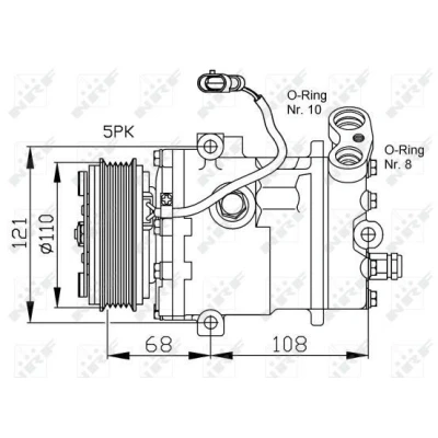 Imagem de NRF 32197 compressor SD6V10 12 PAG 46 com óleo de OPEL: Astra G CC, Caravan, Van