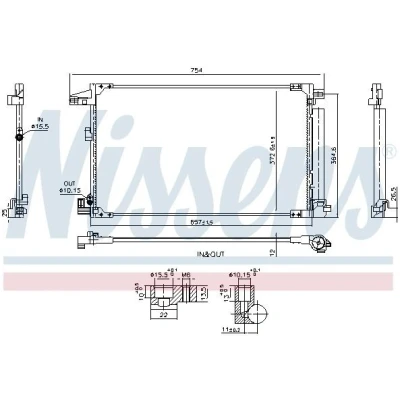 Imagem de NISSENS 940976 Condensador com enchimento de azoto secador R134a
