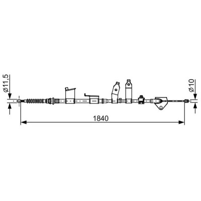 Imagem de BOSCH 1 987 482 653 Cabo de Freio Mão 1840mm TOYOTA: Auris Hatchback